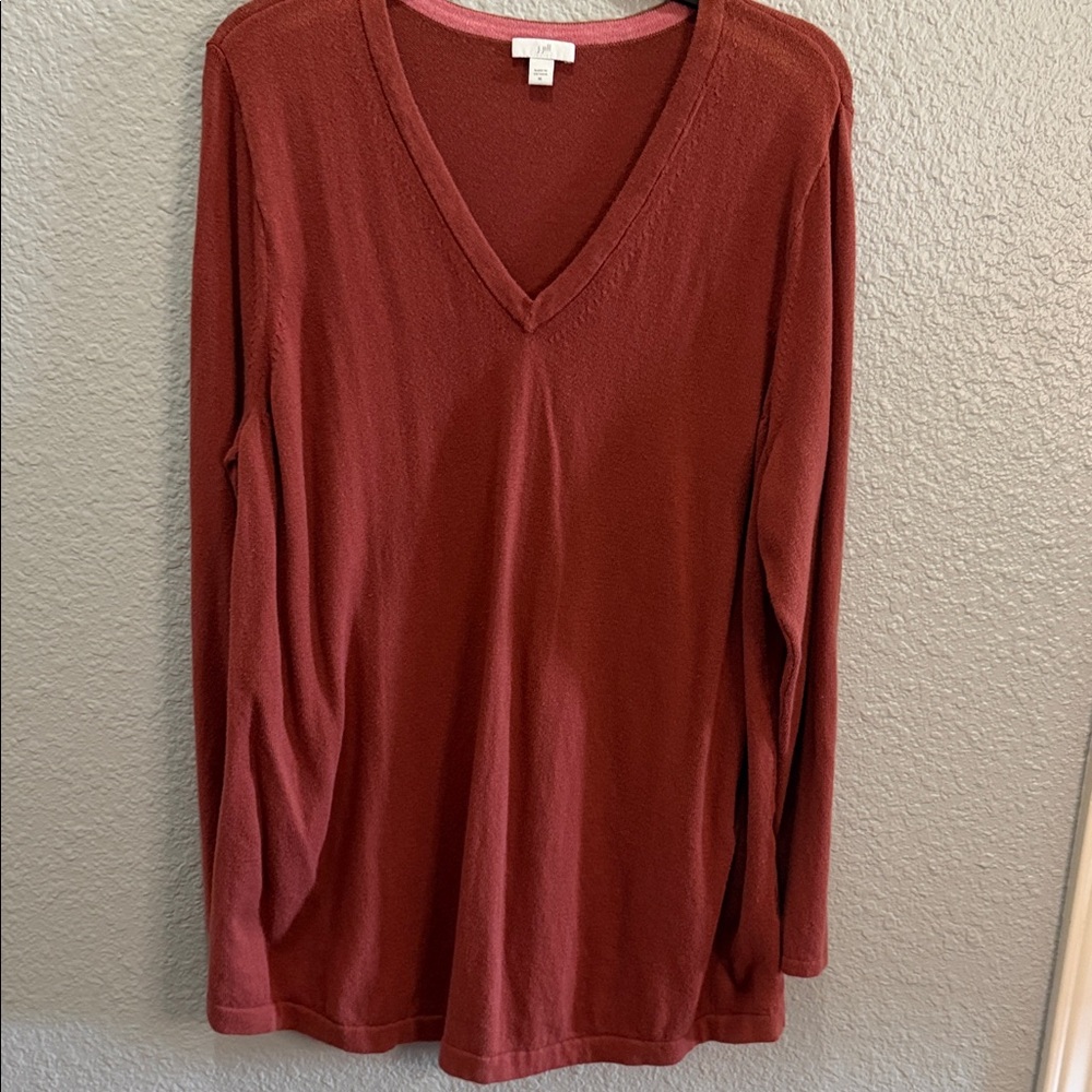 J. Jill Tunic  V-Neck Long Sleeve sweater in Rust size XL